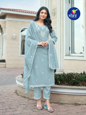 Ornet by Vitara fashion embroidered fancy kurti pant and dupatta catalogue at low rate readymade suit catalogs
