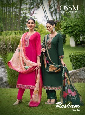 Ossam Resham Vol 02 Premium Anarkali 3pc Set with Heavy Embroidery and Chanderi Dupatta and radymade Suits Wholesale readymade suit catalogs