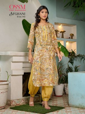 Ossm Afghani collection top with pant set wholesale catalogue  kurtis catalogs