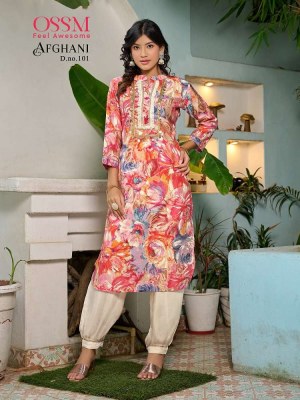 Ossm Afghani collection top with pant set wholesale catalogue  kurtis catalogs