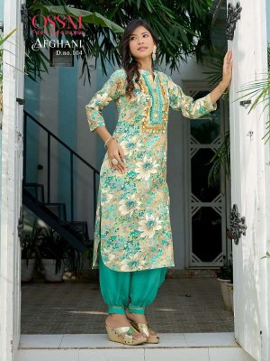 Ossm Afghani collection top with pant set wholesale catalogue  kurtis catalogs
