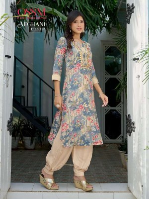 Ossm Afghani collection top with pant set wholesale catalogue  kurtis catalogs