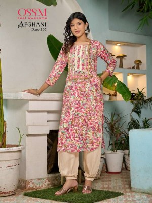 Ossm Afghani collection top with pant set wholesale catalogue  kurtis catalogs
