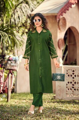 Ossm Barbie Collection Viscose Berlin Silk Embroidered Co-ord Set kurtis catalogs