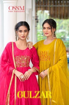 Ossm Gulzar Fancy 3Pc Collection Premium Viscos Roman Silk with Inner Heavy Embroidery And Organza Lace Work Wholesale product readymade suit catalogs