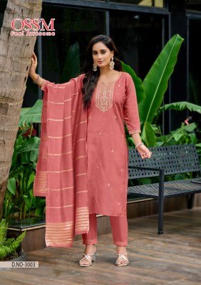 Ossm Mishu Vol 03 Fancy Collection Premium Roman Simmer Fabric Heavy Embroidery Pant Pocket Kurti AndJacquard Dupatta Wholesale kurtis catalogs