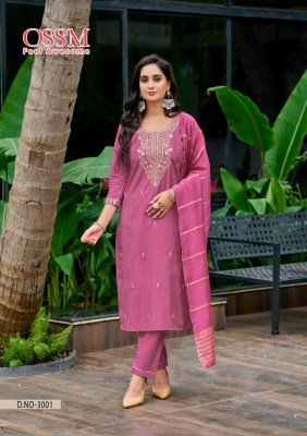 Ossm Mishu Vol 03 Fancy Collection Premium Roman Simmer Fabric Heavy Embroidery Pant Pocket Kurti AndJacquard Dupatta Wholesale kurtis catalogs