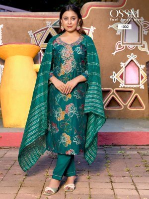 Ossm Muskan Vol 09 Embroidered Suit with Vetican Foil Print And Chanderi Jacquard Dupatta Wholesale kurtis catalogs