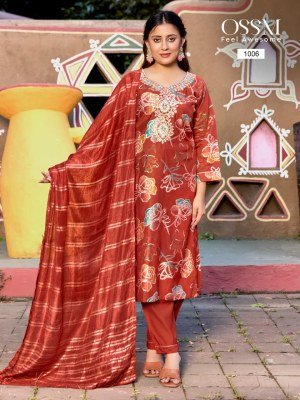 Ossm Muskan Vol 09 Embroidered Suit with Vetican Foil Print And Chanderi Jacquard Dupatta Wholesale kurtis catalogs