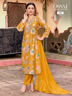 Ossm Muskan Vol 09 Embroidered Suit with Vetican Foil Print And Chanderi Jacquard Dupatta Wholesale kurtis catalogs