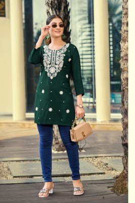 Ossm Nora Vol 07 Fancy Short Tops Heavy Reyon Cotton Embroidery And Wholesale product kurtis catalogs