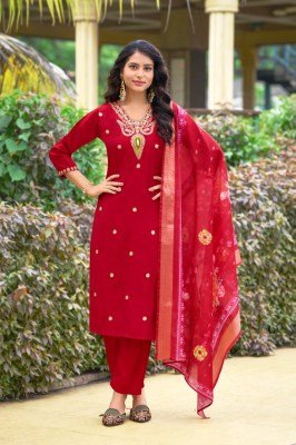 Ossm Nusrat Festive Suit Set Premium Roman Silk Heavy Embroidery Pocket Pant And Digital Jacquard Dupatta Wholesale kurti pant with dupatta Catalogs