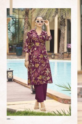 Ossm Rosy Designer Vetican Discharge Print A Line Kurti with Pocket and Viscos Silk Pant  Wholesale kurtis catalogs
