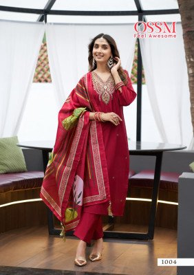 Ossm Saanchi Fancy 3pc Set Premium Viscose Roman Silk Kurti with Embroidery And Pant Pocket Silk Digital Print Dupatta And Wholesale kurtis catalogs