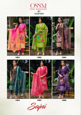 Ossm Sajni Festive Silk Jacquard Digital Print kurti Set Mirror Work Pant Pocket And Digital Jacquard Dupatta Wholesale kurtis catalogs