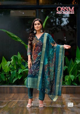 Ossm Sajni Festive Silk Jacquard Digital Print kurti Set Mirror Work Pant Pocket And Digital Jacquard Dupatta Wholesale kurtis catalogs