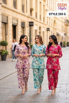Ossm Style No. 255 Cotton Print Palazzo Set Fancy Palazzo suit catalogue