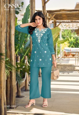 Ossm Vama Vol 5 Viscose Vatican Silk Co-ord Sets with Embroidery co ord set catalogs