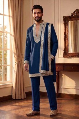 Outluk Wedding 52 Men's Navratri Special Pure Heavy Lachaka Mirror Work Kurta mens kurta