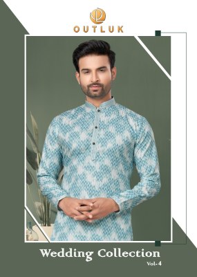 Outluk by wedding collection vol 4 Heavy Cotton Digital Print with Sequance work mens kurta catalog at wholesale price Outluk  