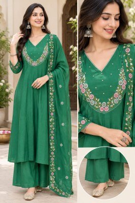 PADMAVATI Festival Special 3-Piece Collection  Pure Mul Chanderi 12 Kali Kurti with Palazzo and  Dupatta wholesale catalogs