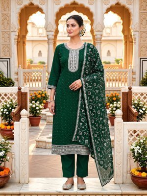 PAHAL Roman Swarovski 3-Piece Suit with Dupatta Work Size wise Combo Set