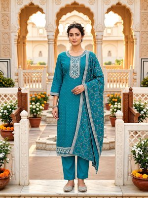 PAHAL Roman Swarovski 3-Piece Suit with Dupatta Work Size wise Combo Set