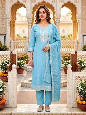PAHAL Roman Swarovski 3-Piece Suit with Dupatta Work Size wise Combo Set
