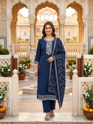 PAHAL Roman Swarovski 3-Piece Suit with Dupatta Work Size wise Combo Set