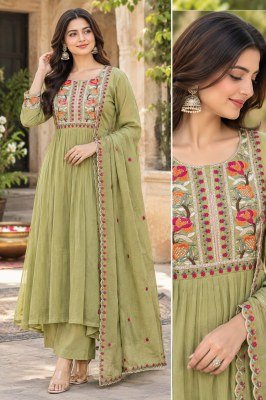 PASHMINA 3-Piece Mul Chanderi Top Elephant Palazzo Dupatta Set 
