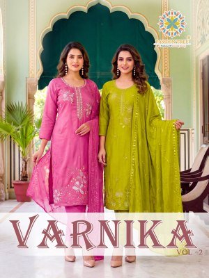 PASSION TREE VARNIKA Vol-2 Glass Roman Silk 3-Piece Suit Set 