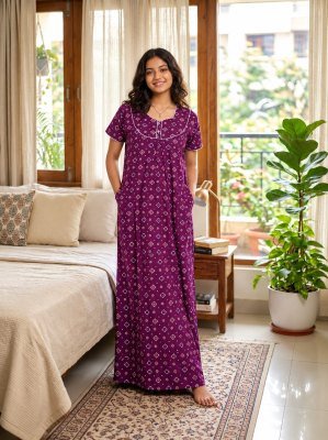 PIPIN Nighty Collection Rajwadi Cotton Nighty with Pocket 