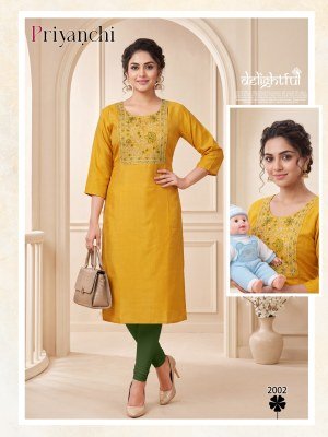 PRIYANCHI Vol 2  Vertican Plain Multi Sequence feeding Kurti Set kurtis catalogs