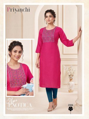 PRIYANCHI Vol 2  Vertican Plain Multi Sequence feeding Kurti Set kurtis catalogs