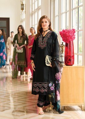 PRM India Amoro Roman Silk A Line Kurti Set with Embroidery, Handwork And Tabby Silk Digital Print Dupatta Wholesale kurtis catalogs