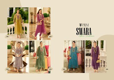 PRM India Swara Pure Cruise Organza Embroidered Suit Set with Handwork Sleeves  Heavy Muslin Inner Wholesale kurtis catalogs