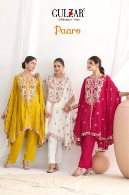 Paaro by Gulzar Freesize Readymade suit Kaftan with Dabka Dori And Sequin Floral Embroidery Premium Chinon Fabric Top And Pant Wholesale product readymade suit catalogs