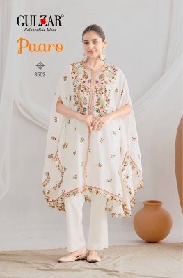 Paaro by Gulzar Freesize Readymade suit Kaftan with Dabka Dori And Sequin Floral Embroidery Premium Chinon Fabric Top And Pant Wholesale product readymade suit catalogs