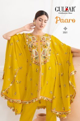 Paaro by Gulzar Freesize Readymade suit Kaftan with Dabka Dori And Sequin Floral Embroidery Premium Chinon Fabric Top And Pant Wholesale product readymade suit catalogs