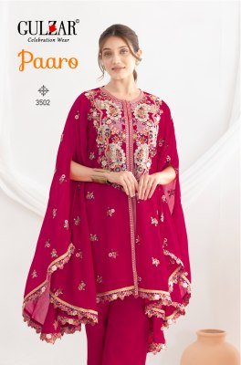 Paaro by Gulzar Freesize Readymade suit Kaftan with Dabka Dori And Sequin Floral Embroidery Premium Chinon Fabric Top And Pant Wholesale product readymade suit catalogs