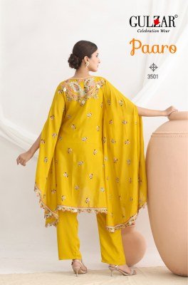 Paaro by Gulzar Freesize Readymade suit Kaftan with Dabka Dori And Sequin Floral Embroidery Premium Chinon Fabric Top And Pant Wholesale product readymade suit catalogs