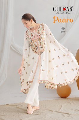 Paaro by Gulzar Freesize Readymade suit Kaftan with Dabka Dori And Sequin Floral Embroidery Premium Chinon Fabric Top And Pant Wholesale product readymade suit catalogs