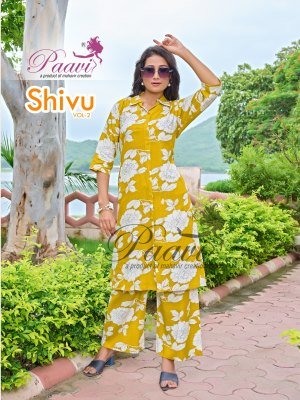 Paavi Shivu 2 Lifestyle Heavy Rayon Print Kurti With Pocket And Pant Set Wholesale kurtis catalogs