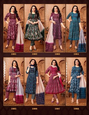 Paavi by Vanya 3 reyon capsul print nyra cut kurti pant and dupatta catalogue at wholesale price readymade suit catalogs