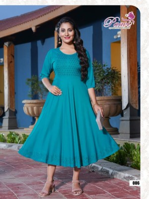 Paavis by kajal plain reyon seroski umbrella kurti catalog at wholesale price kurtis catalogs