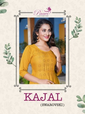 Paavis by kajal plain reyon seroski umbrella kurti catalog at wholesale price kurtis catalogs