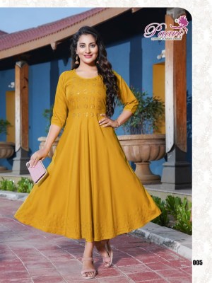 Paavis by kajal plain reyon seroski umbrella kurti catalog at wholesale price kurtis catalogs