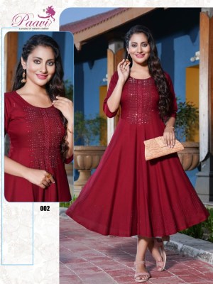 Paavis by kajal plain reyon seroski umbrella kurti catalog at wholesale price kurtis catalogs
