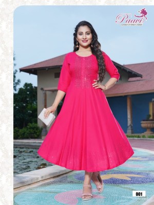 Paavis by kajal plain reyon seroski umbrella kurti catalog at wholesale price kurtis catalogs