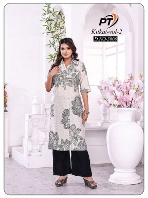 Padmavati Textile Kitkat Vol 2 Havy Vertical Printed Top And Solid Vertical Pant Set  Wholesale Amavi